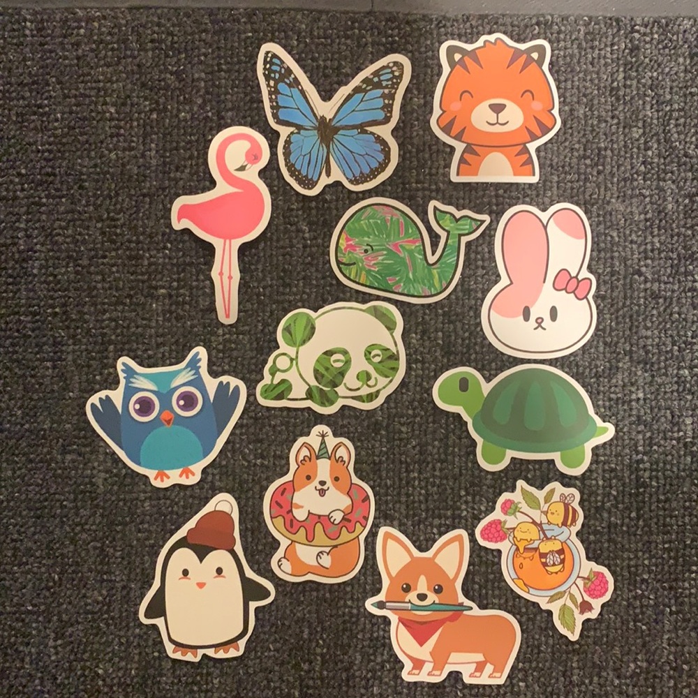 Pack of 12 stickers (animal theme)